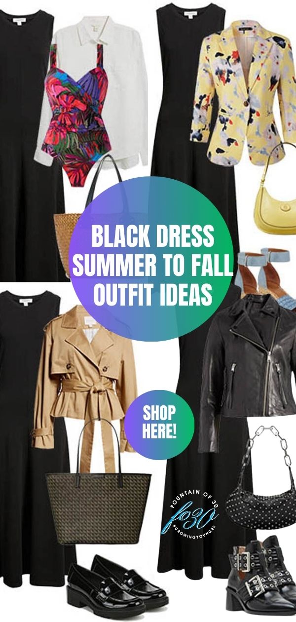 outfit ideas black dress from summer to fall fountainof30