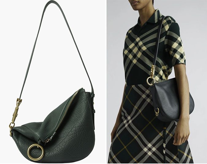 burberry knight asymmetrical bag in green