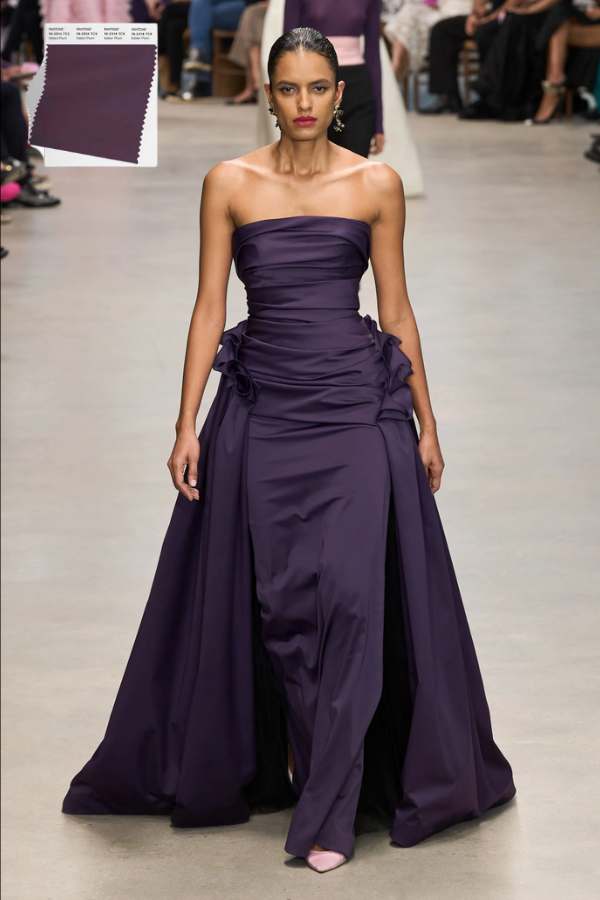 pantone color trend NYFW Italian Plum at Carolina Herrera