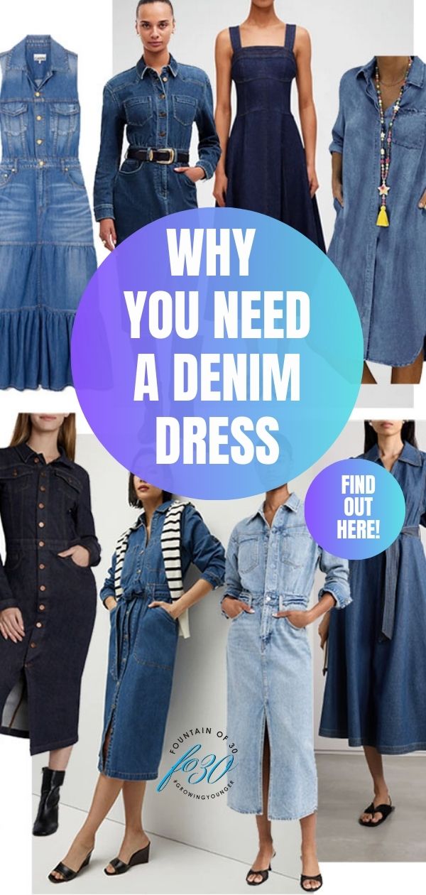 why you need a denim dress for fall fountainof30