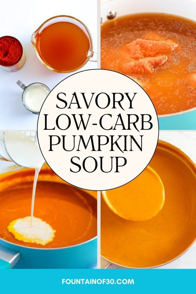 Creamy, savory, and keto-friendly! This quick pumpkin soup is the perfect fall comfort food.