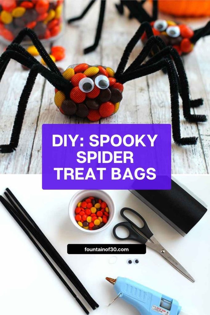 Get crafty this Halloween! These DIY Spooky Spider Treat Bags are adorable, budget-friendly, and kids can help too.  #HalloweenCrafts #SpookyTreats #DIYHalloween #KidFriendlyCrafts #SpookySeason