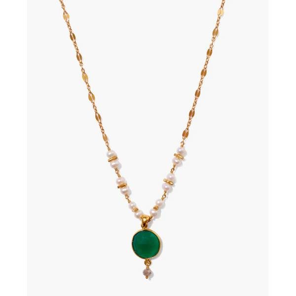 Chan Luu Aventurine Mix and Pearl Penina Pendant Necklace fountainof30