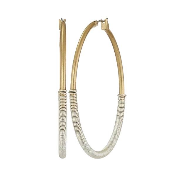 Two-Tone Wire Wrapped Hoop Earrings fountainof30