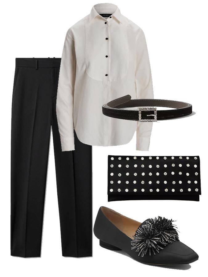 Tuxedo Shirt outfit for women over 50 fountainof30