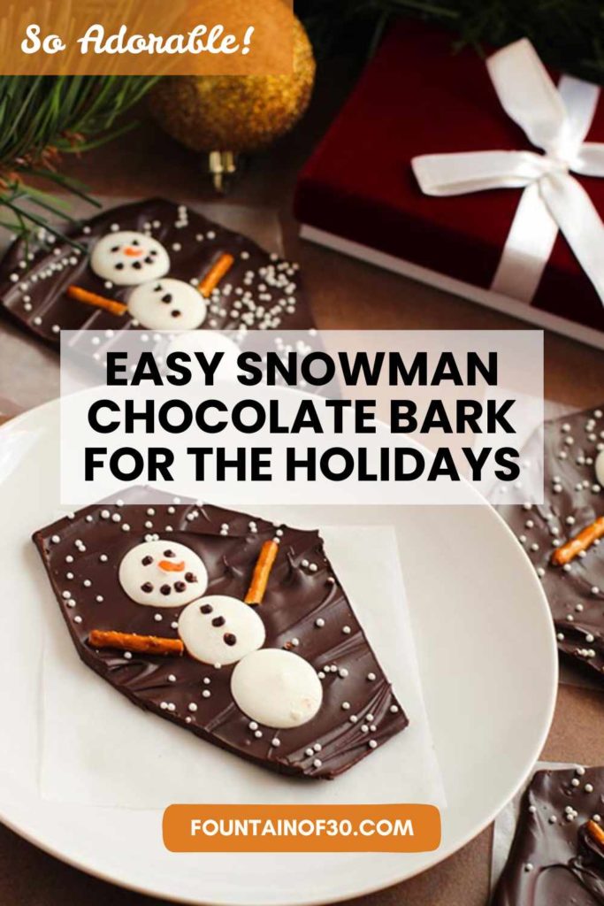 Make this adorable Snowman Chocolate Bark for the holidays! It’s an easy, kid-friendly treat that’s perfect for gifting, parties, or festive snacking. it’s too cute (and too delicious!) #HolidayTreats #ChocolateBark #DIYGifts