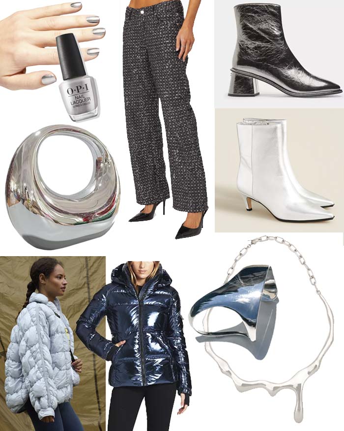 futuristic fashion over 50 trend silver nails pants boots coats jewelry fountainof30