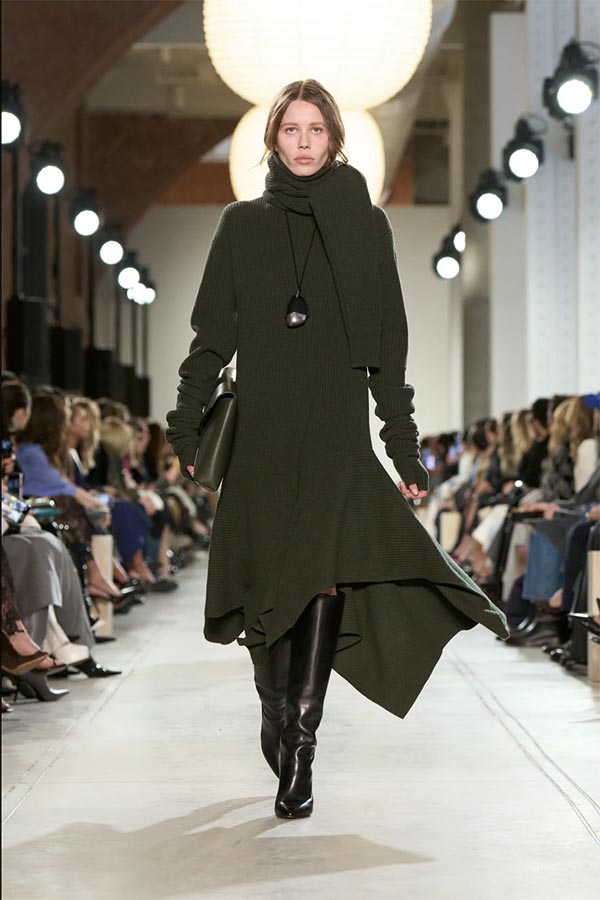 michaell kors olive green midi sweater dress fall 2025 fountainof30