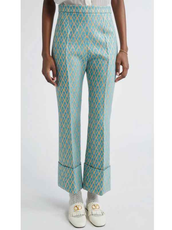 Valentino Garavani Toute La V Metallic Jacquard Pants
