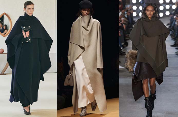 blanket wrapped coats Altuzarra, Khaite, Sacai