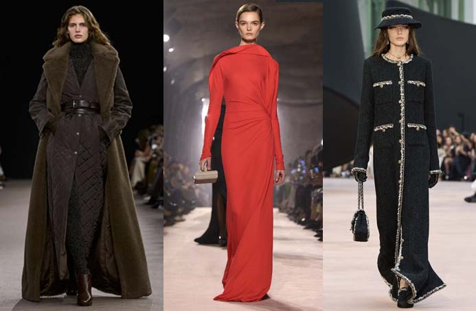 floor grazing fashion Max Mara, Victoria Beckham, Chanel