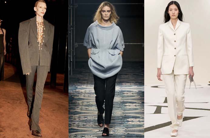 skinnier pants Schiaparelli, Prada, Calvin Klein Collection