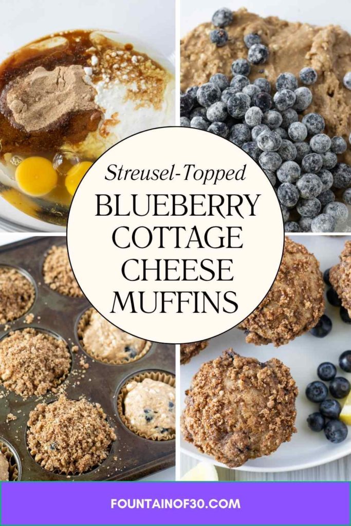streusel-topped Blueberry Cottage Cheese Muffins fountainof30