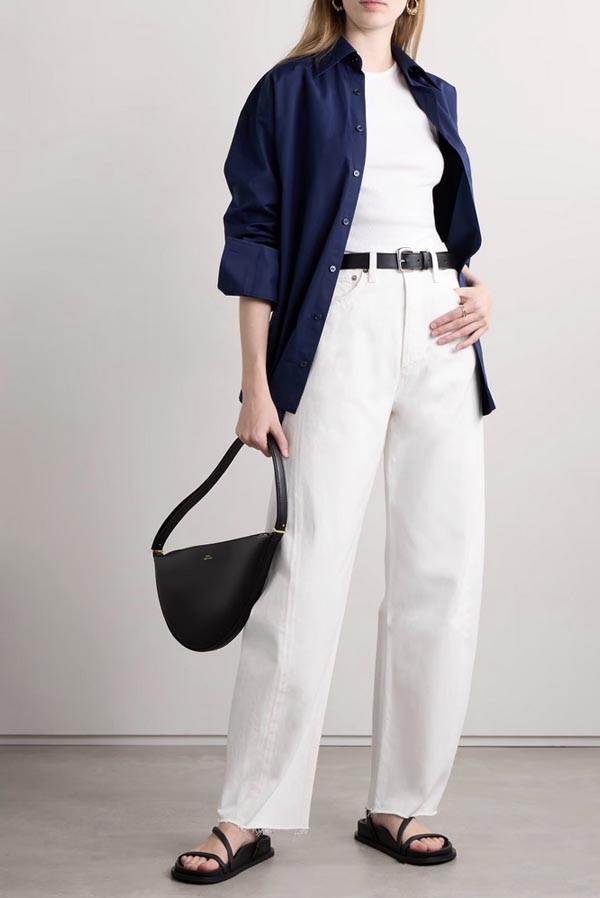 white Barrel-Leg Jeans fountainof30