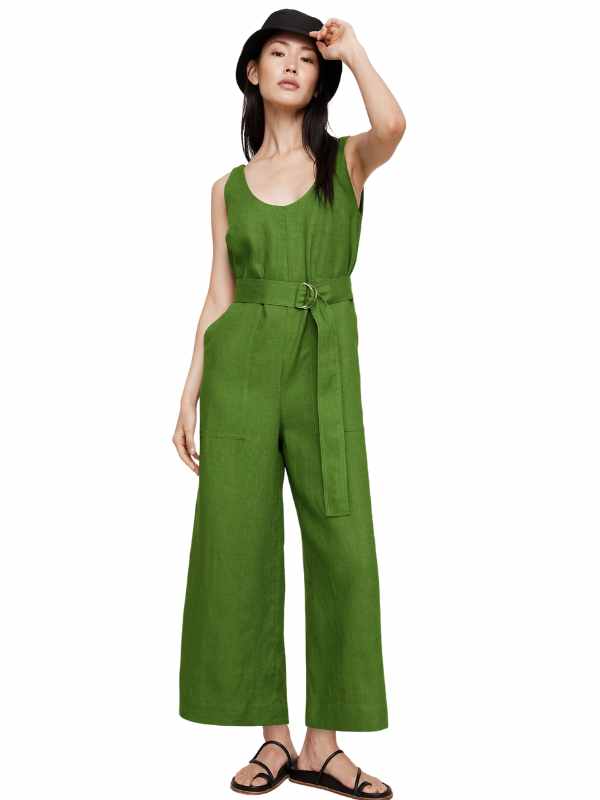 Banana Republic Linen Belted Wide-Leg Jumpsuit