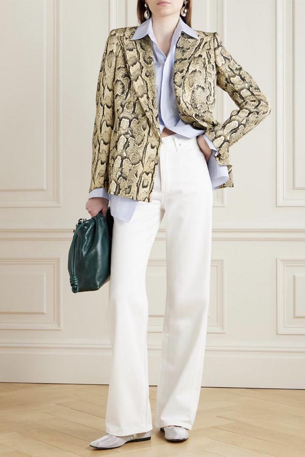 High-Rise Straight-Leg white jeans fountainof30