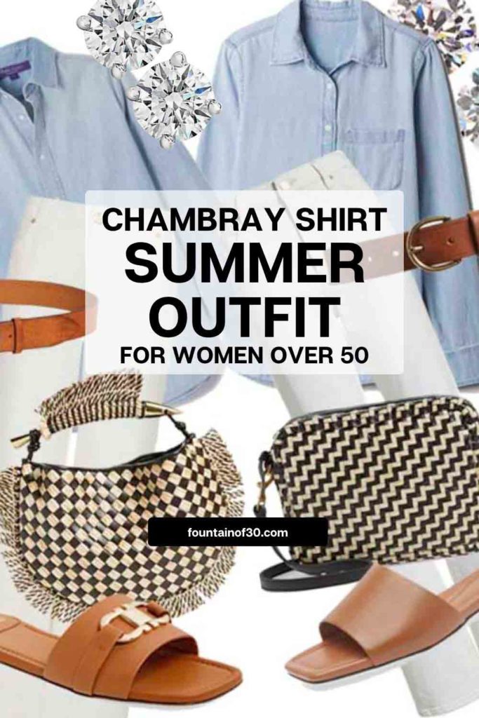 chambray shirt summer outfit high-low fountainof30