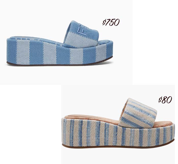 platform slides Stylish Ways to Wear Stripes Over 50