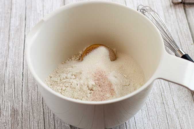 cobbler topping ingredients in mixing bowl