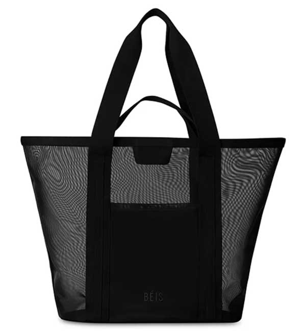 black mesh tech tote bag