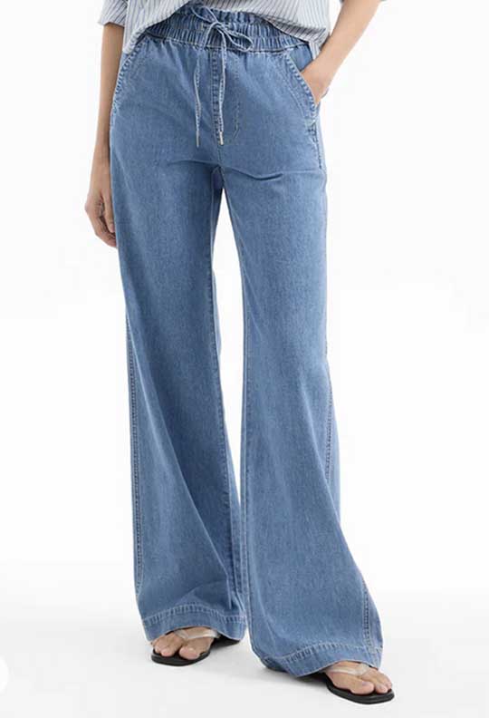 Veronica Beard Dunford Wide-Leg Drawstring Pant