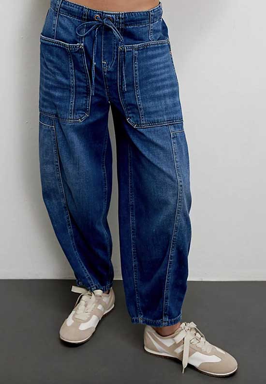 Free People We The Free Silverton Pull-On Barrel Jeans