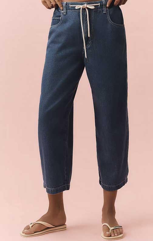 Ética Jackson Drawstring High-Rise Barrel Jeans
