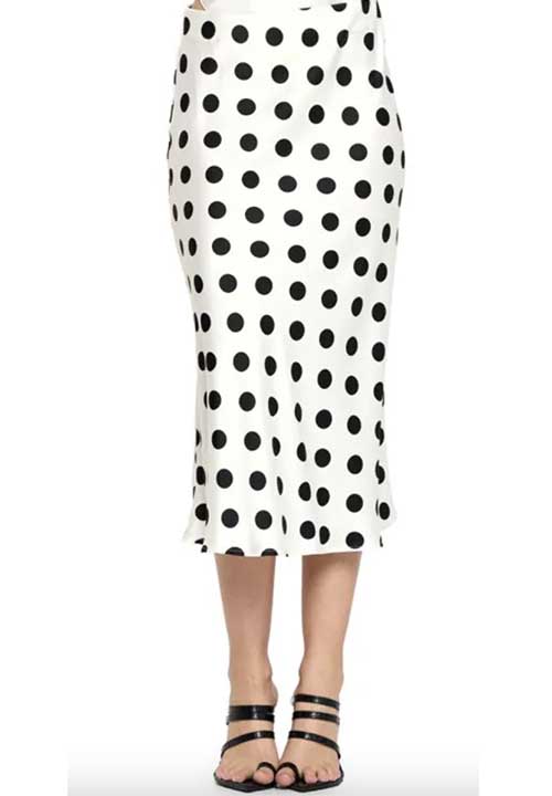 Polka Dot Satin Midi-Skirt summer festival fashion fountainof30