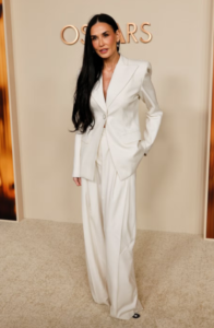 Demi Moore white nina ricci pant suit fountainof30