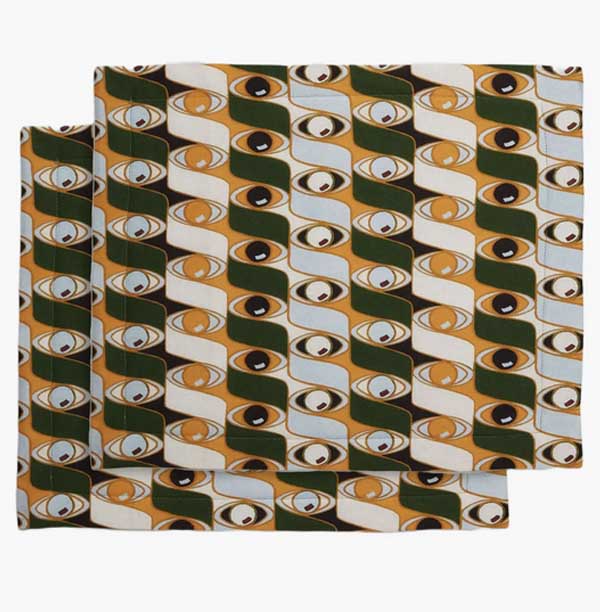 La DoubleJ Placemats Set Of 2 (35X45) Third Eye Yellow