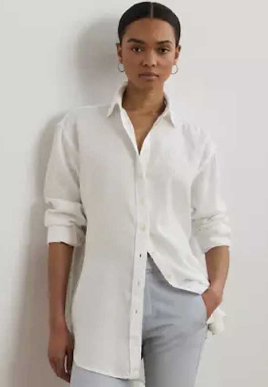 wear a linen shirt instead of a denim jacket fountainof30