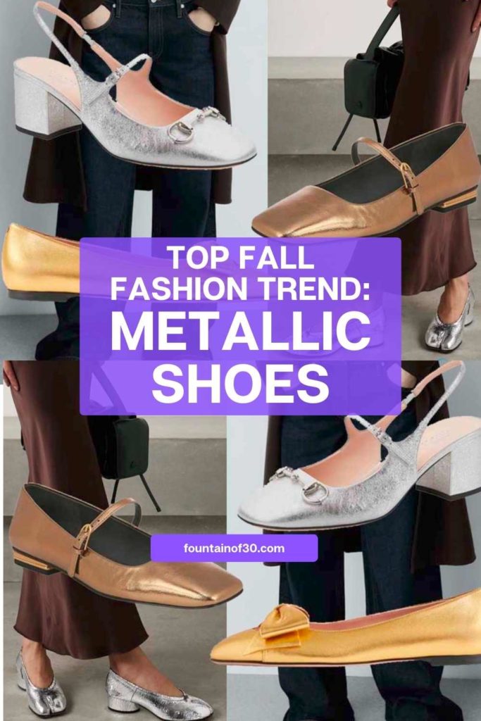 Metallic shoes are one of the biggest Fall 2025 trends, and they’re perfect for women over 50. From designer picks to affordable finds, here are the best metallic shoes to try. #MetallicShoes #FallFashion2025 #WomenOver50Style #ShoeTrends #AgelessStyle