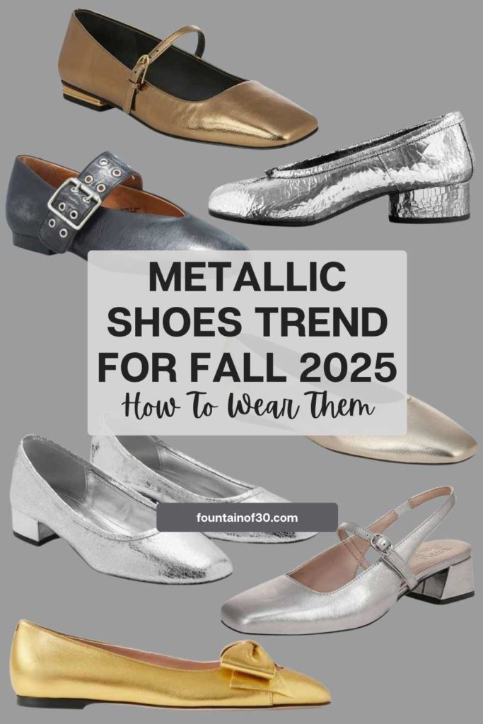 Looking for a fresh shoe trend this fall? Metallic shoes add instant style and go with everything. See my favorite metallic shoes for Fall 2025—from splurge-worthy to practical pairs.
#FallShoes #MetallicStyle #FashionOver50 #FallTrends2025 #ChicOver50