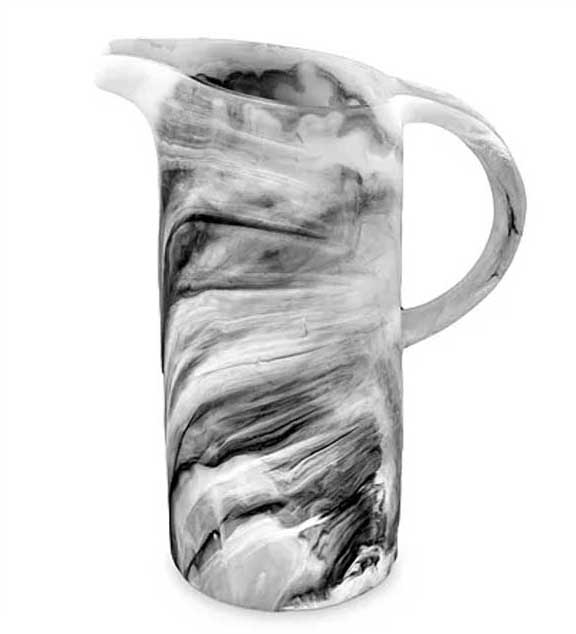 Nashi resin jug black white swirls fountainof30