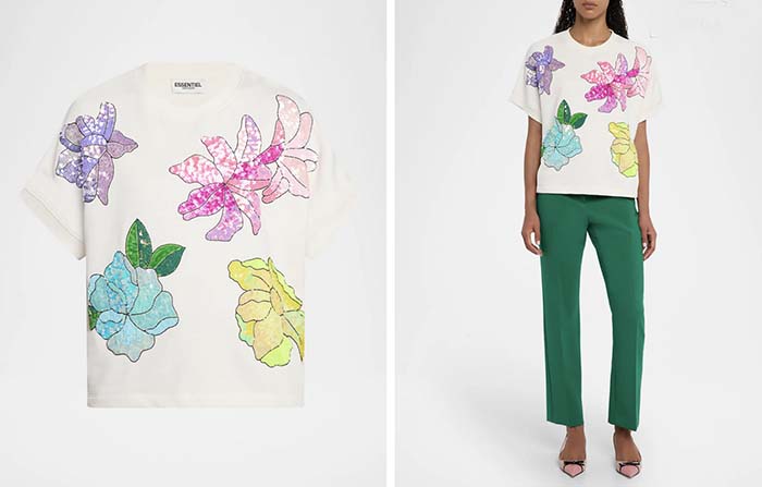 Essentiel Antwerp Horaly Flower Embellished Top