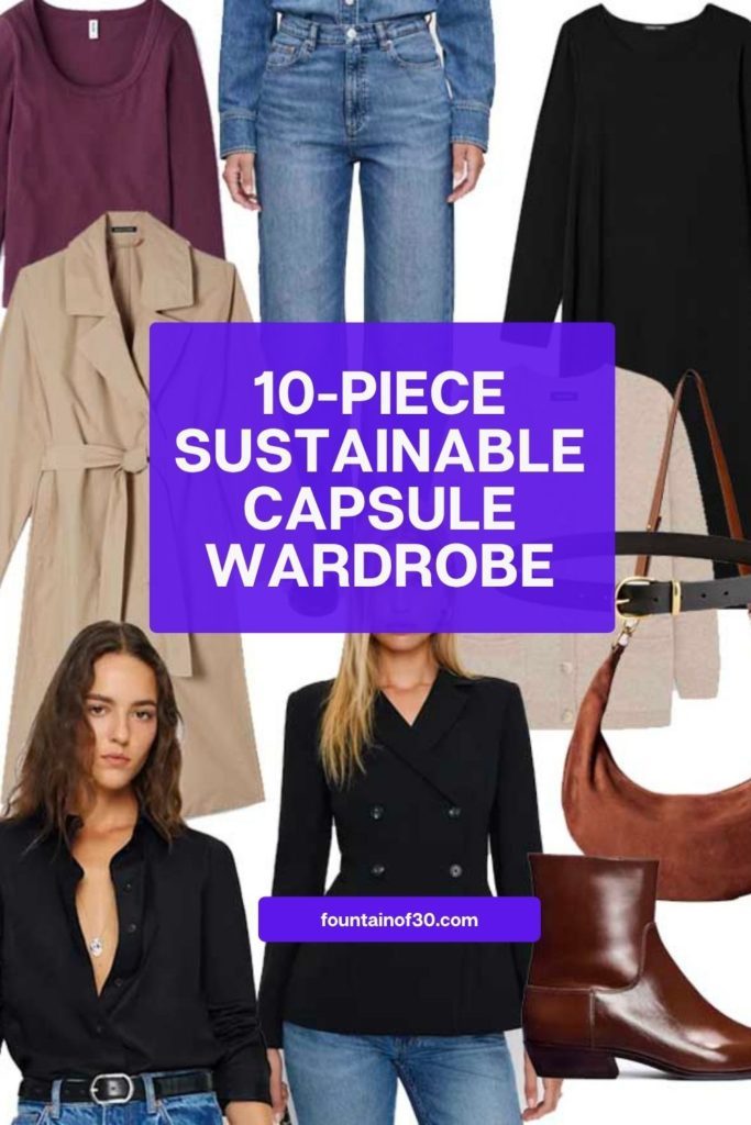 Sustainable fall fashion made simple: 10 capsule wardrobe essentials you’ll actually wear this season. Perfect for stylish women over 50. #FallCapsuleWardrobe #Over50Fashion #SustainableLiving #EcoChic #SustainableWardrobe #FallOutfits #SlowFashion
