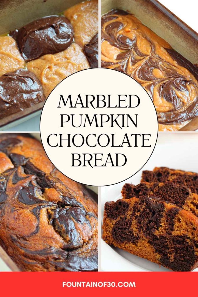 Cozy up with a slice of gluten-free marbled pumpkin chocolate bread. Perfect for holiday gatherings or gifting! #HolidayBaking #GlutenFreeRecipes #ChristmasTreats