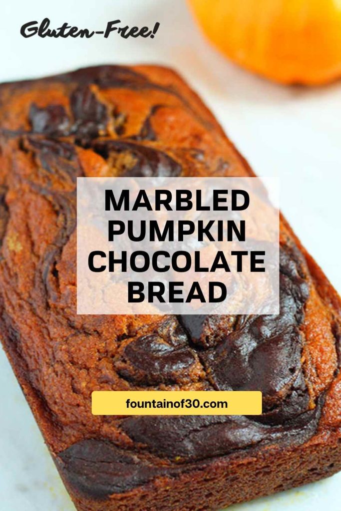 Swirl pumpkin + chocolate into the ultimate gluten-free fall bread Easy, moist & delicious! #PumpkinBread #GlutenFreeBaking #FallRecipes
