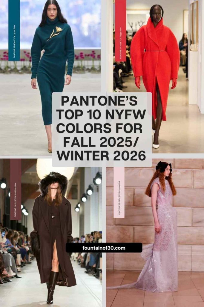 See Pantone’s Top 10 NYFW Fall 2025 and Winter 2026 colors! From chic neutrals to bold reds, discover the best shades to wear this season. #PantoneColors #FallFashion2025 #WinterStyle #Over50Fashion #NYFW