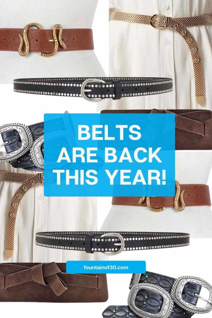 Belts are back in 2025! From chain belts to statement buckles, here’s how to define your waist and update your outfits with the latest belt trends. #2025fashion #beltstyle #outfitideas #waistdefinition #styleover40