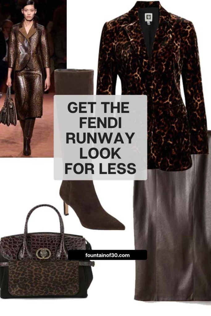 The midi skirt suit is the must-have trend for Fall 2025! See how to style the Fendi runway look for less. #FallFashion #MidiSkirtSuit #WomenOver50Style #ChicAndTimeless 