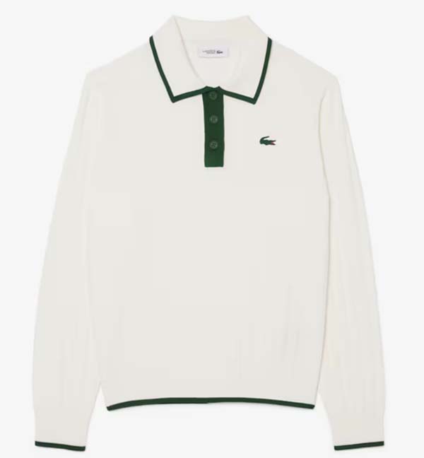 Lacoste Women's Polo Collar Stretch Golf Sweater preppy style
