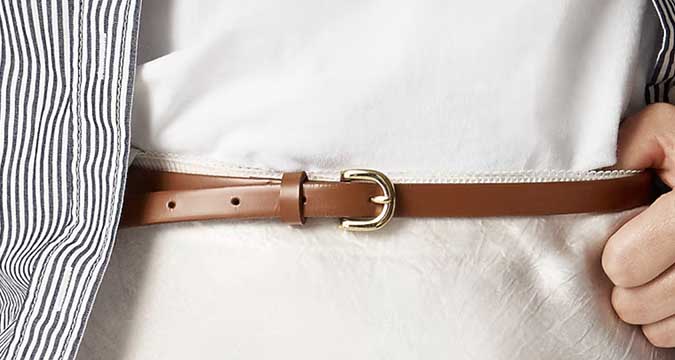 J.Crew Skinny Italian leather Belt in pecan fountainof30