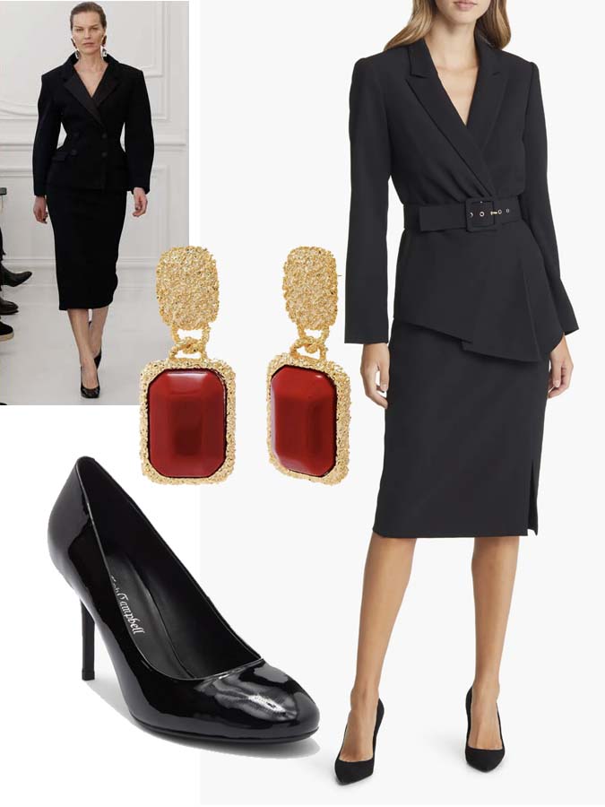The Givenchy Black Midi Skirt Suit look for less fountainof30