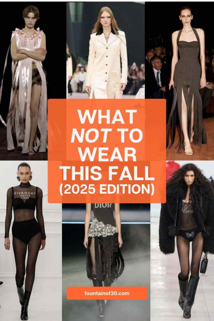 From car wash skirts to logo overload, here are the fall 2025 fashion trends to skip. #FashionOver50 #FallStyle