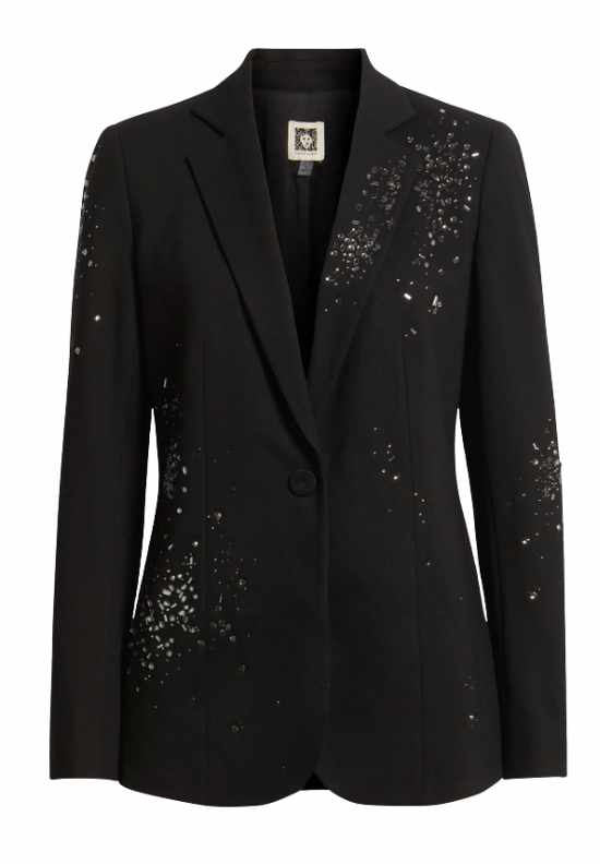 Anne Klein Embellished One-Button Blazer