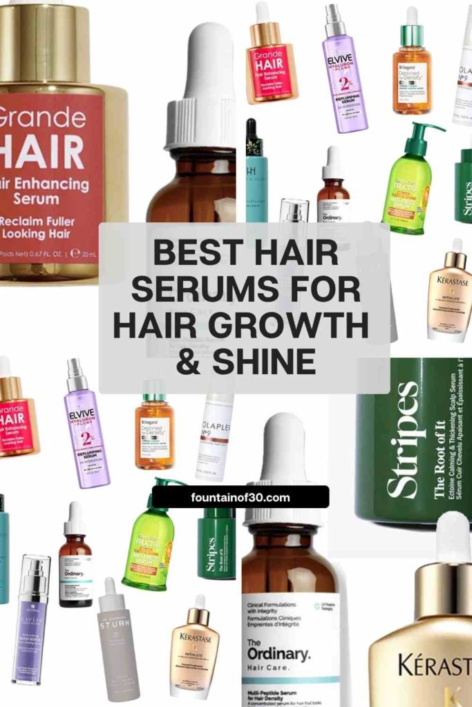 If you use styling tools, live an active life, or simply want your hair to feel stronger and smoother — this list is for you! Discover serums that protect, replenish and boost your hair’s vitality. #HairGrowth #BeautyOver50 #FountainOf30