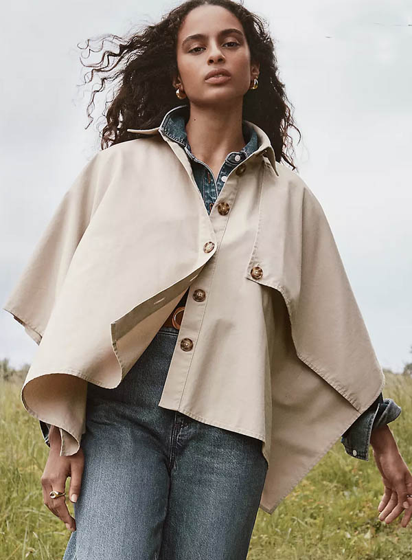 twill Trench Cape fall trend fountainof30