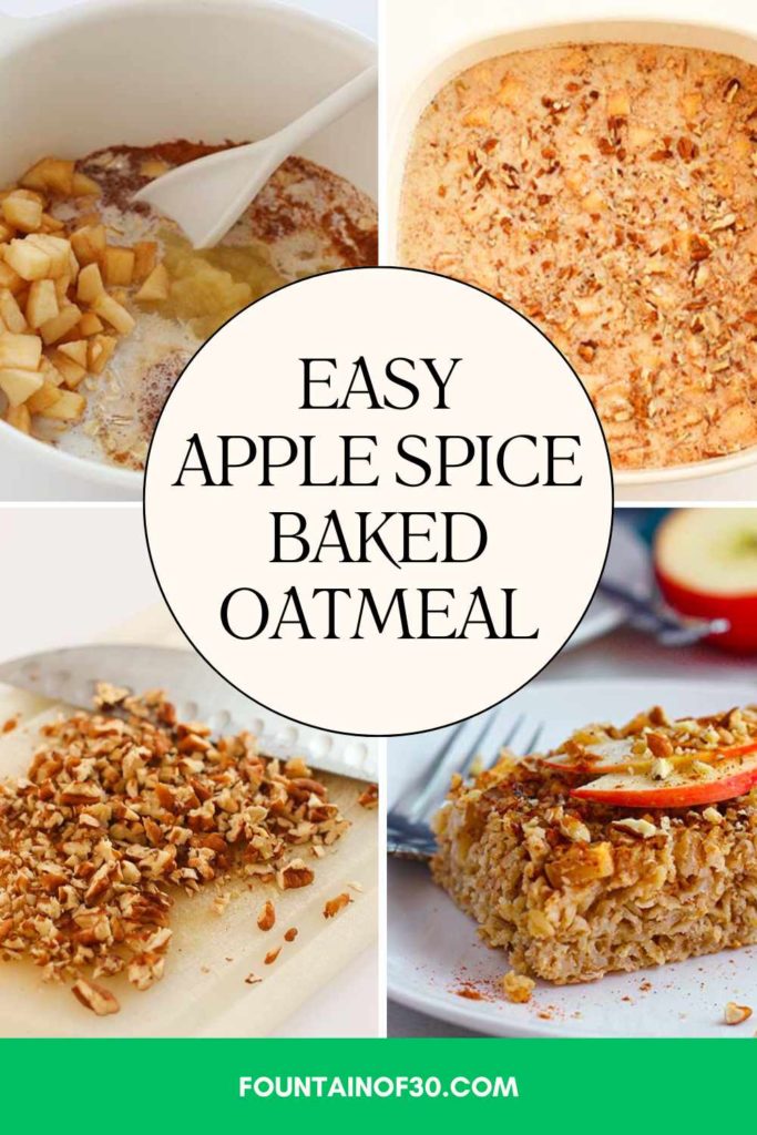 Make breakfast effortless and delicious with this vegan & gluten-free apple-spice baked oatmeal. #veganbreakfast #glutenfree #applepieflavors