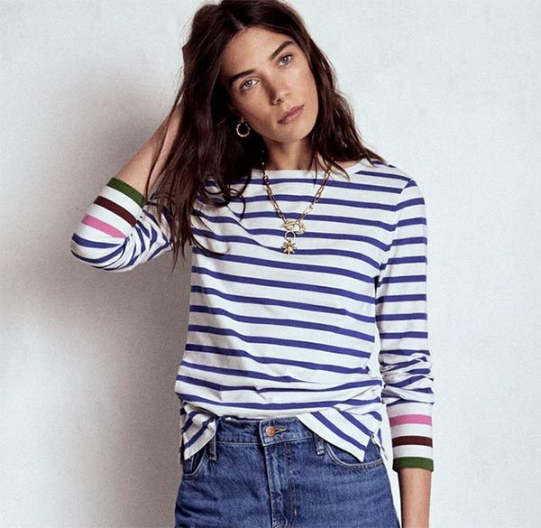 stripe boat neck tee french girl costume idea